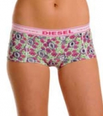 Diesel Boysh Shorty Pink Printed Cotton Stretch Boyshort